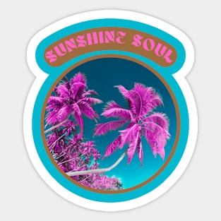 Sunshine soul pink palm trees Sticker